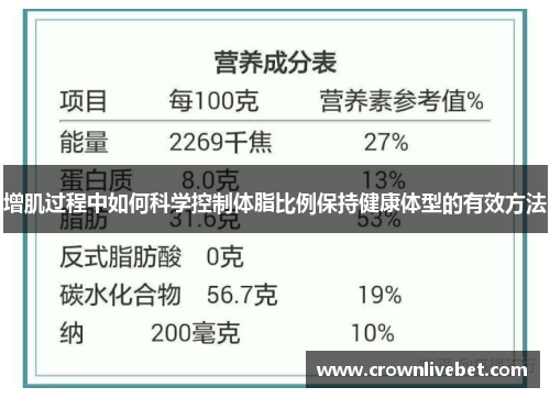 增肌过程中如何科学控制体脂比例保持健康体型的有效方法